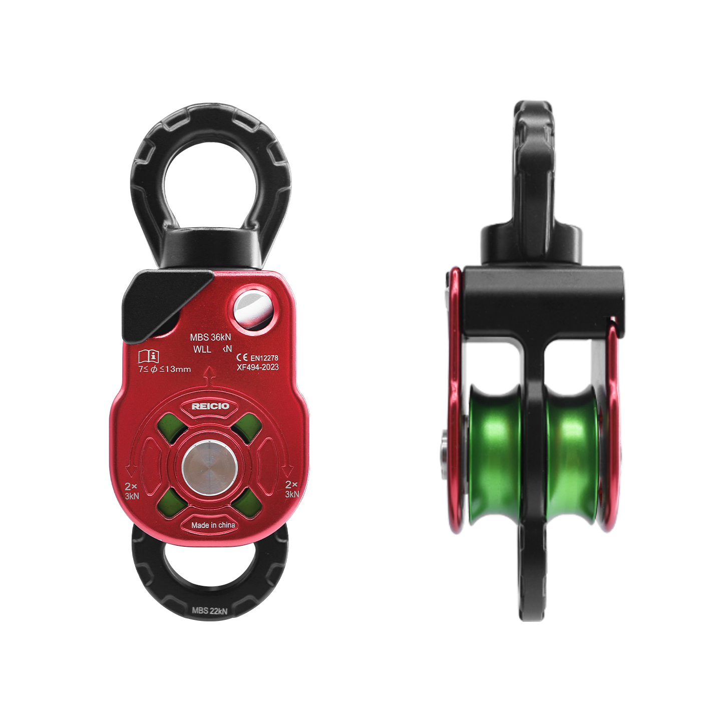 REICIO HL012 Swivel Double Pulley (EN 12278)